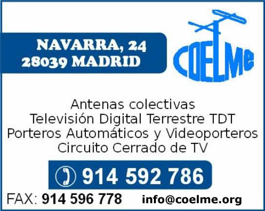 Coelme - Antenas colectivas - TDT - Porteros Automaticos - Videoporteros - Circuito Cerrado de TV